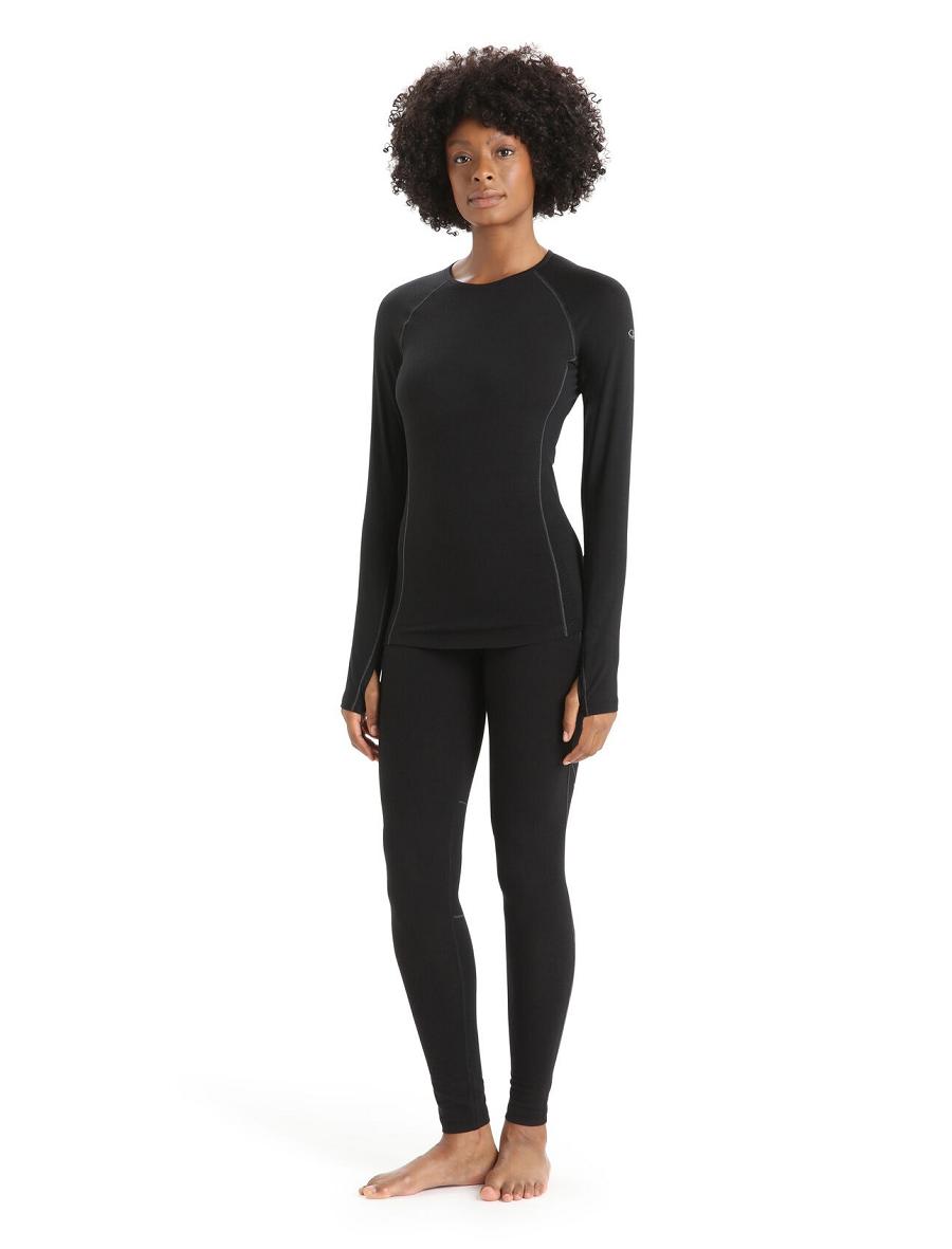 Black Icebreaker BodyfitZone™ Merino 150 Zone Thermal Women's Leggings | AU 1543UZGT